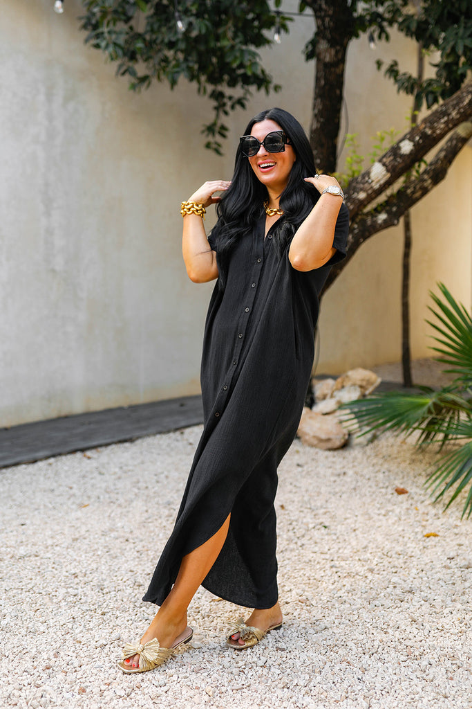 BuddyLove Carmen Cover Up Maxi Dress - Black