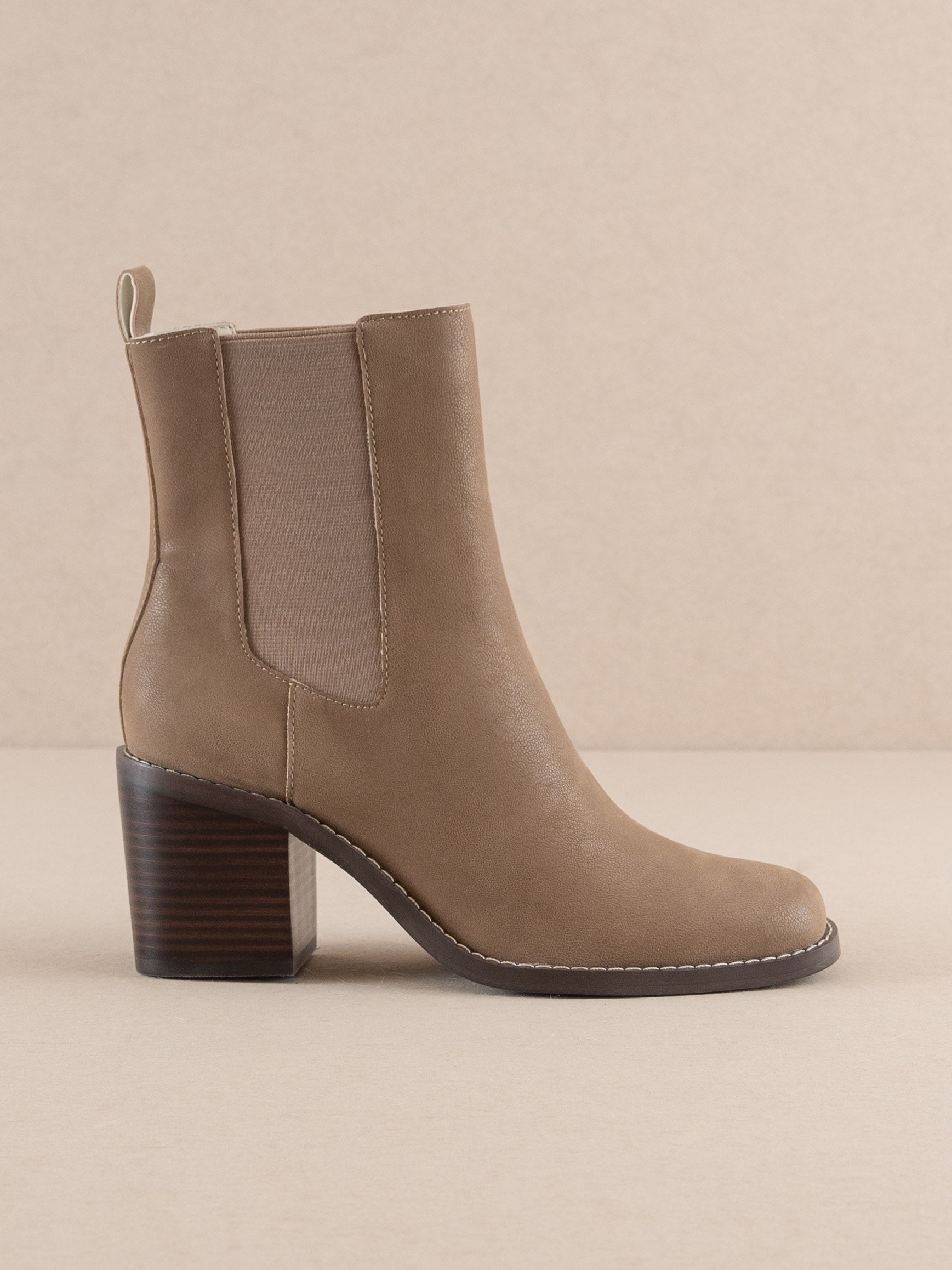 Dark taupe booties clearance