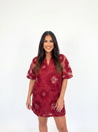 Cora Mini Sequin Dress - Wine