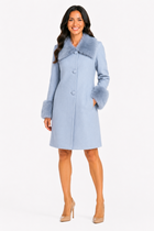 Chloe Midi Length Coat - Baby Blue
