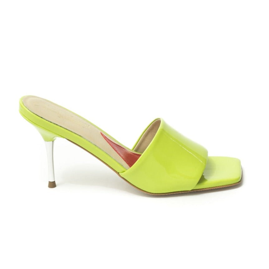 Neon yellow mules hot sale