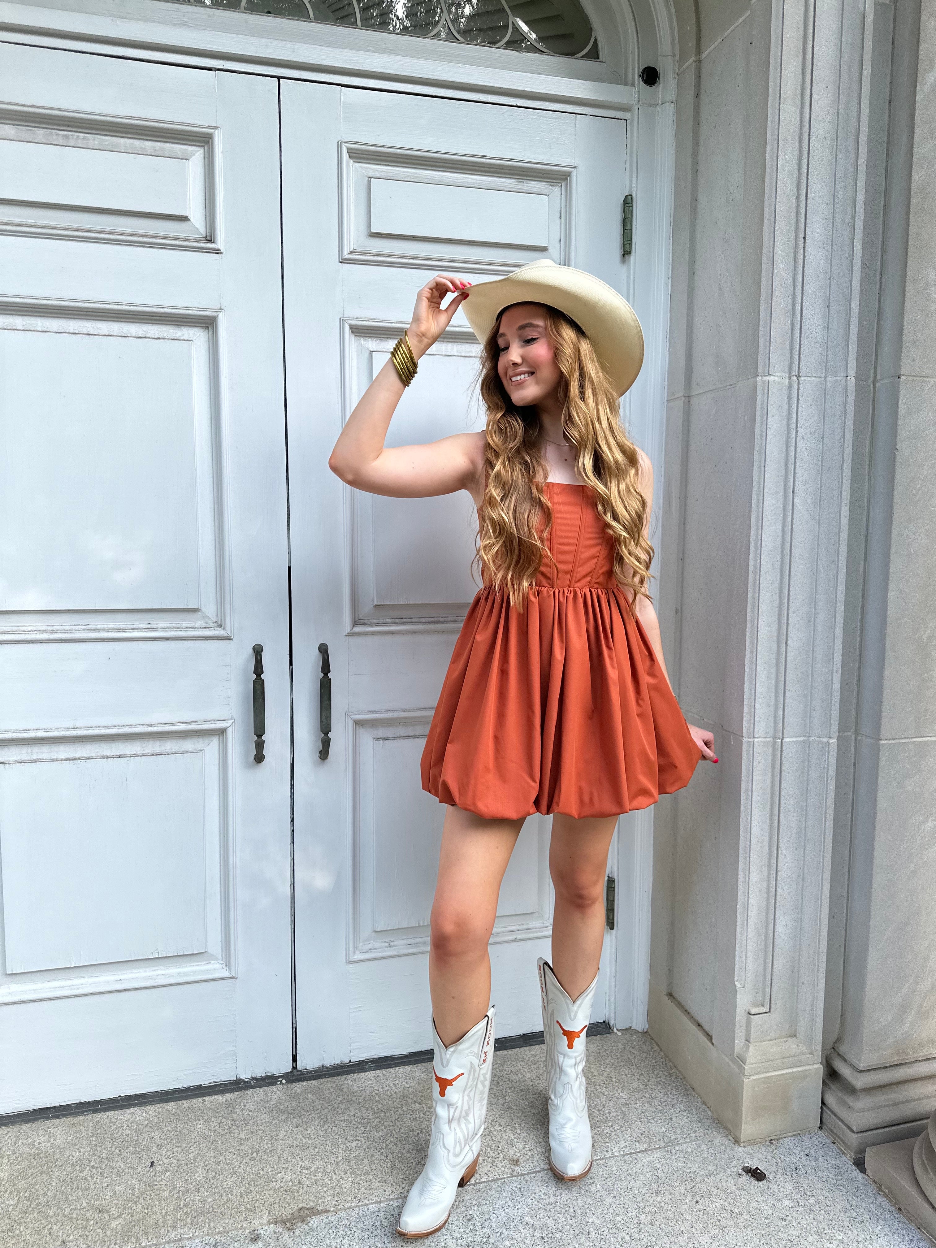 Heidi Mini Dress - Burnt Orange – BuddyLove Clothing Label