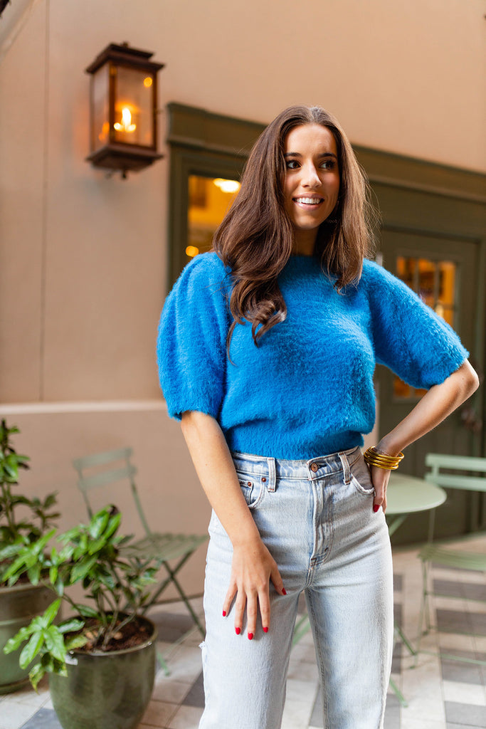 BuddyLove Macy Crop Sweater - Cobalt