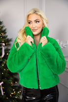 BuddyLove Noella Faux Fur Jacket - Green