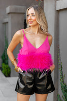 BuddyLove Reno Feather Tank Top - Fuchsia