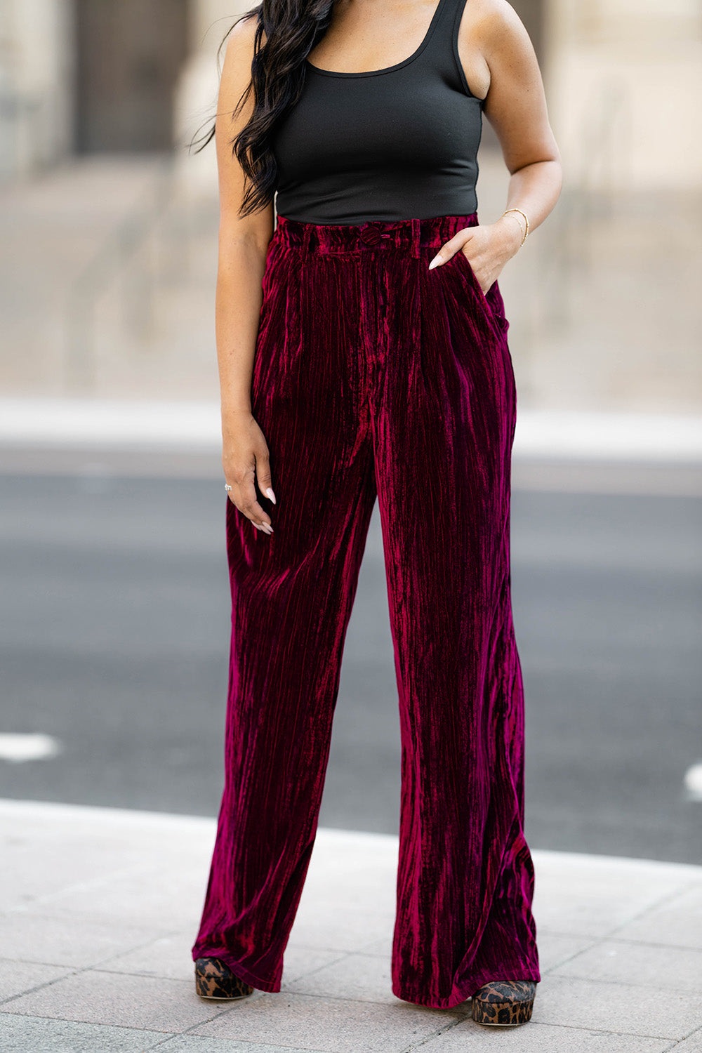 Jules & Leopold Womens Burgundy Maroon Velvet Straight Leg Pull On Pants  Size XS | eBay