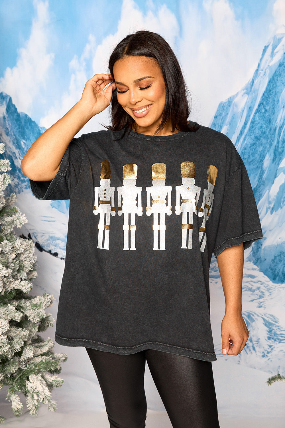 BuddyLove Travis Oversized Graphic Tee - Nutcrackers Metallic