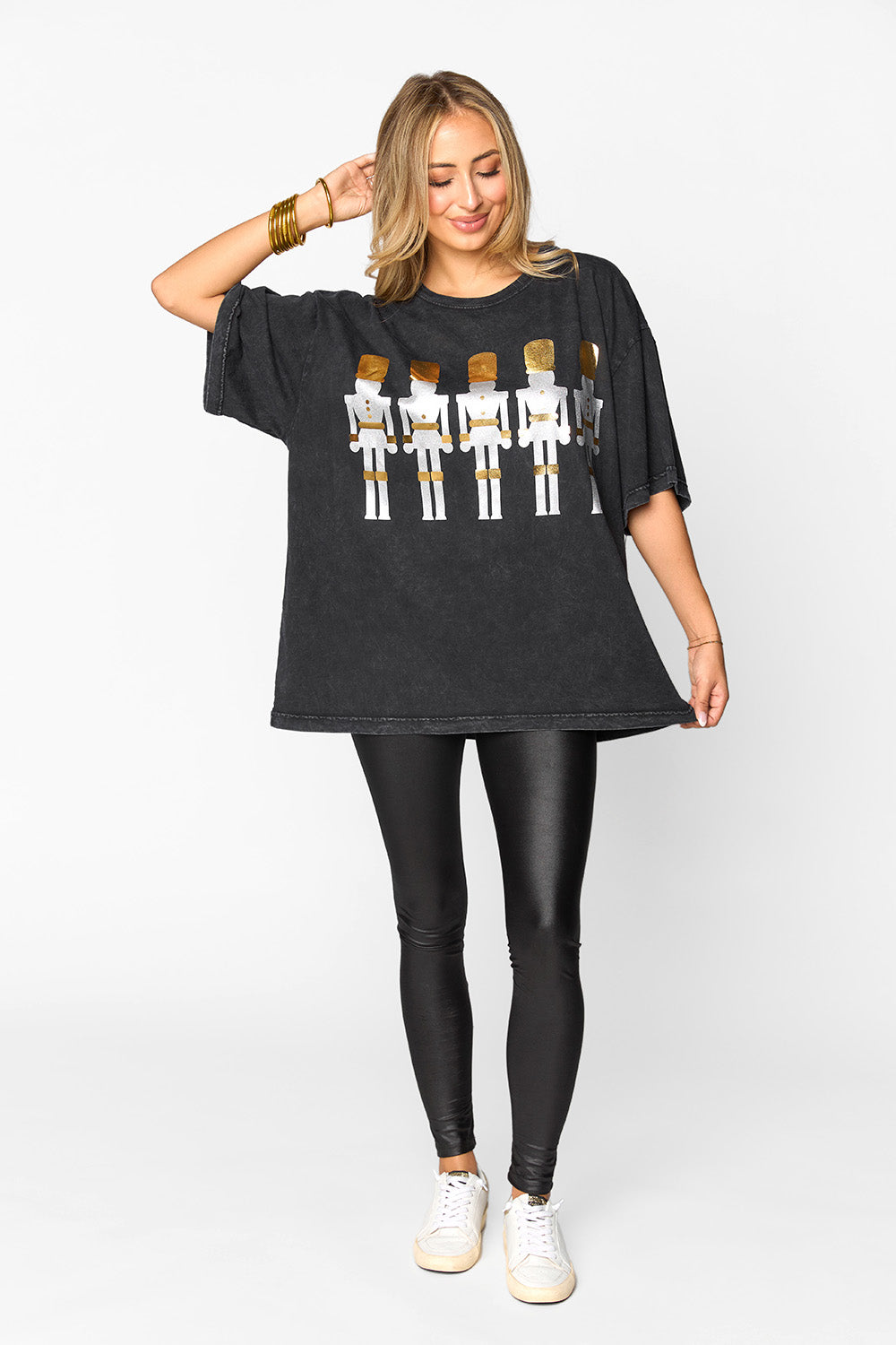 BuddyLove Travis Oversized Graphic Tee - Nutcrackers Metallic