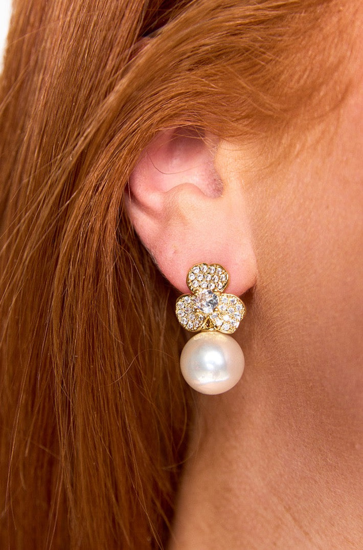 Pearl Flower Earrings