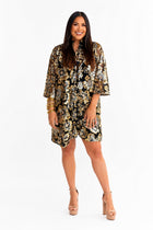 Margot Mini Dress - Gold Leaf