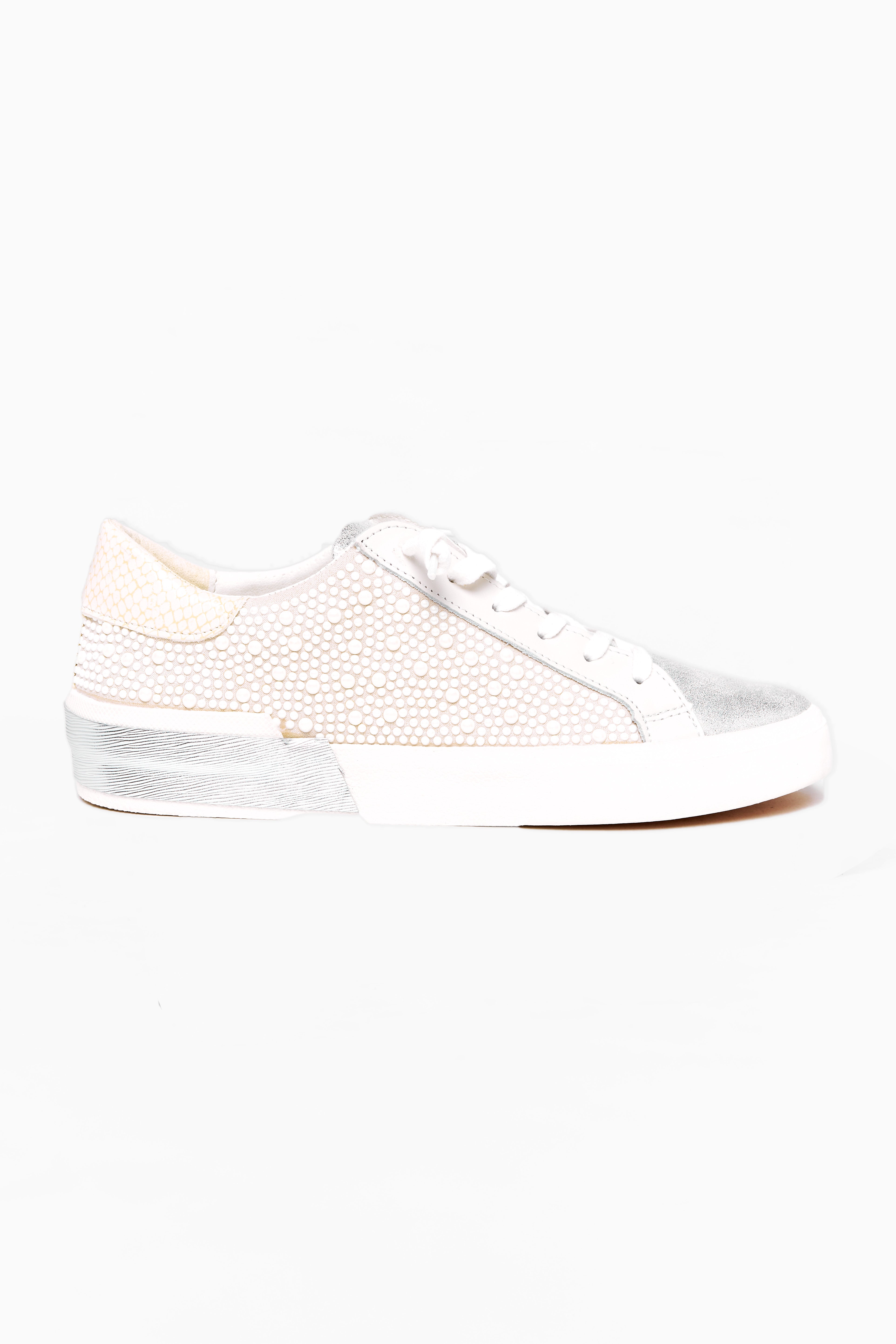 Zina Pearl Studded Sneaker - Cream - 8.5 / Cream