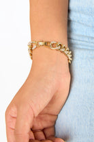 CZ Link Bracelet -  Gold