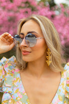 BuddyLove Farrah Round Metal Sunglasses - Blue