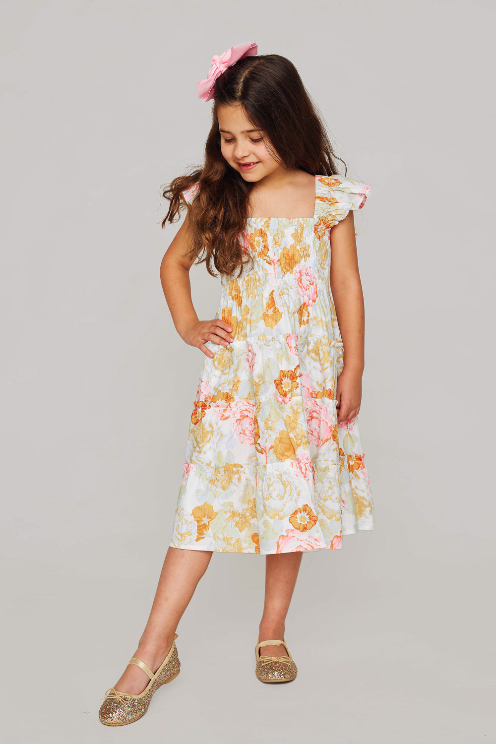 BuddyLove Nori Girl's Dress - Creamsicle