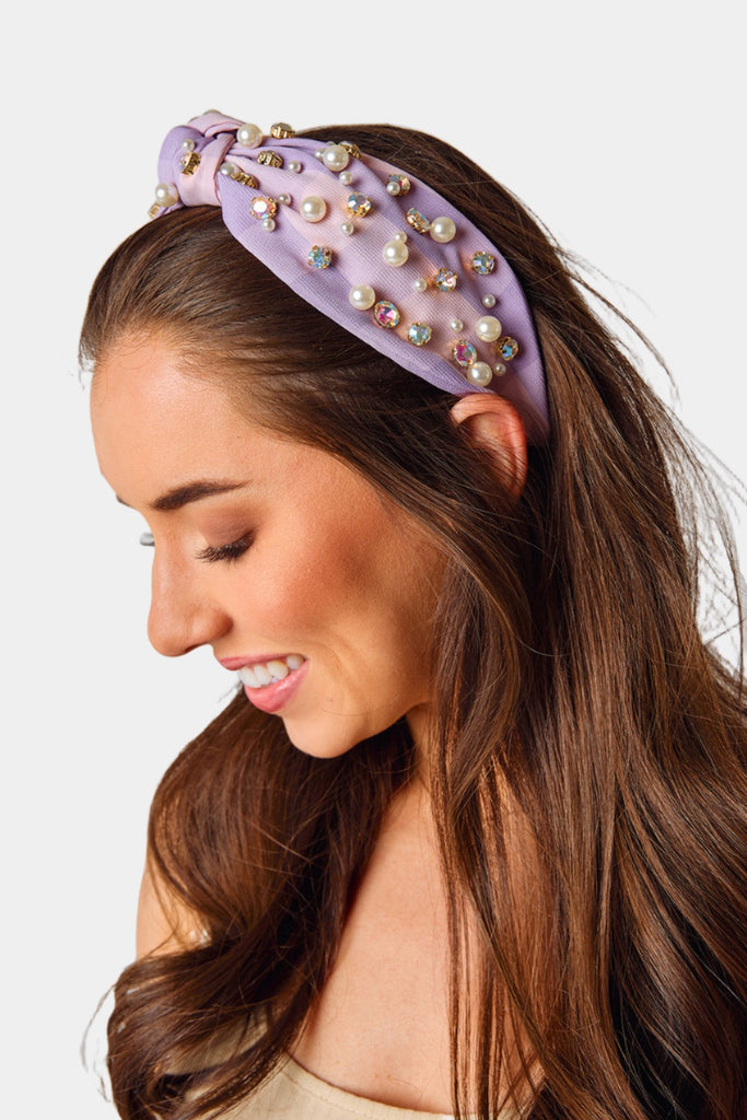Charlotte Studded Headband - Purple
