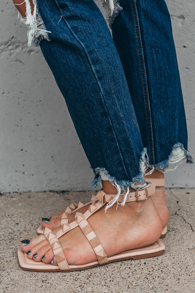 Babe Studded Sandals - Nude
