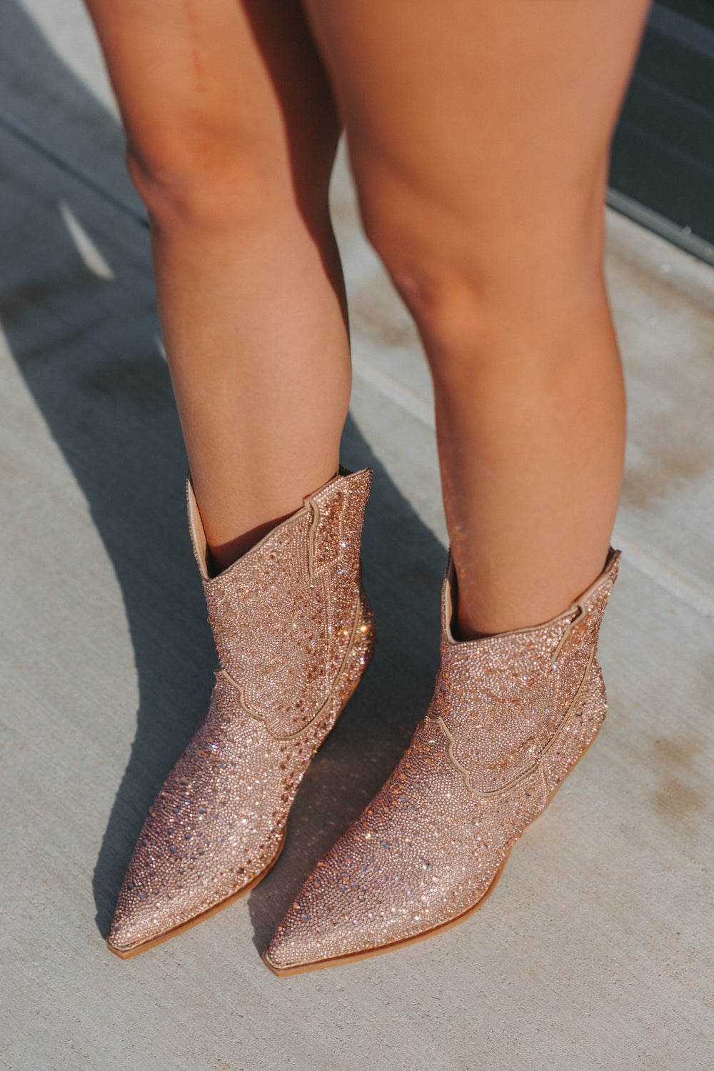 Gold studded booties sales