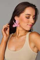 Fawna Statement Earrings- Pink