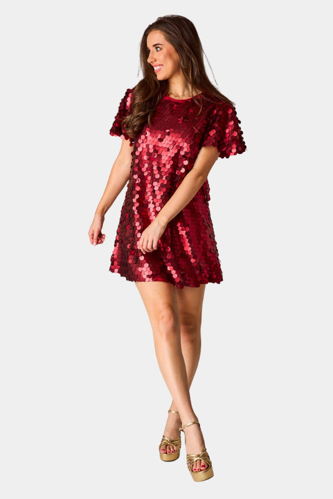 BuddyLove Elliot Sequin Short Dress - Red Hot