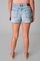 Sofie Side Slit Denim Shorts - Light Blue