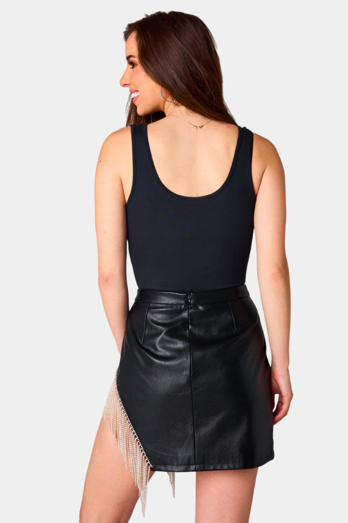 BuddyLove Show Girl Crystal Fringe Mini Skirt - Black
