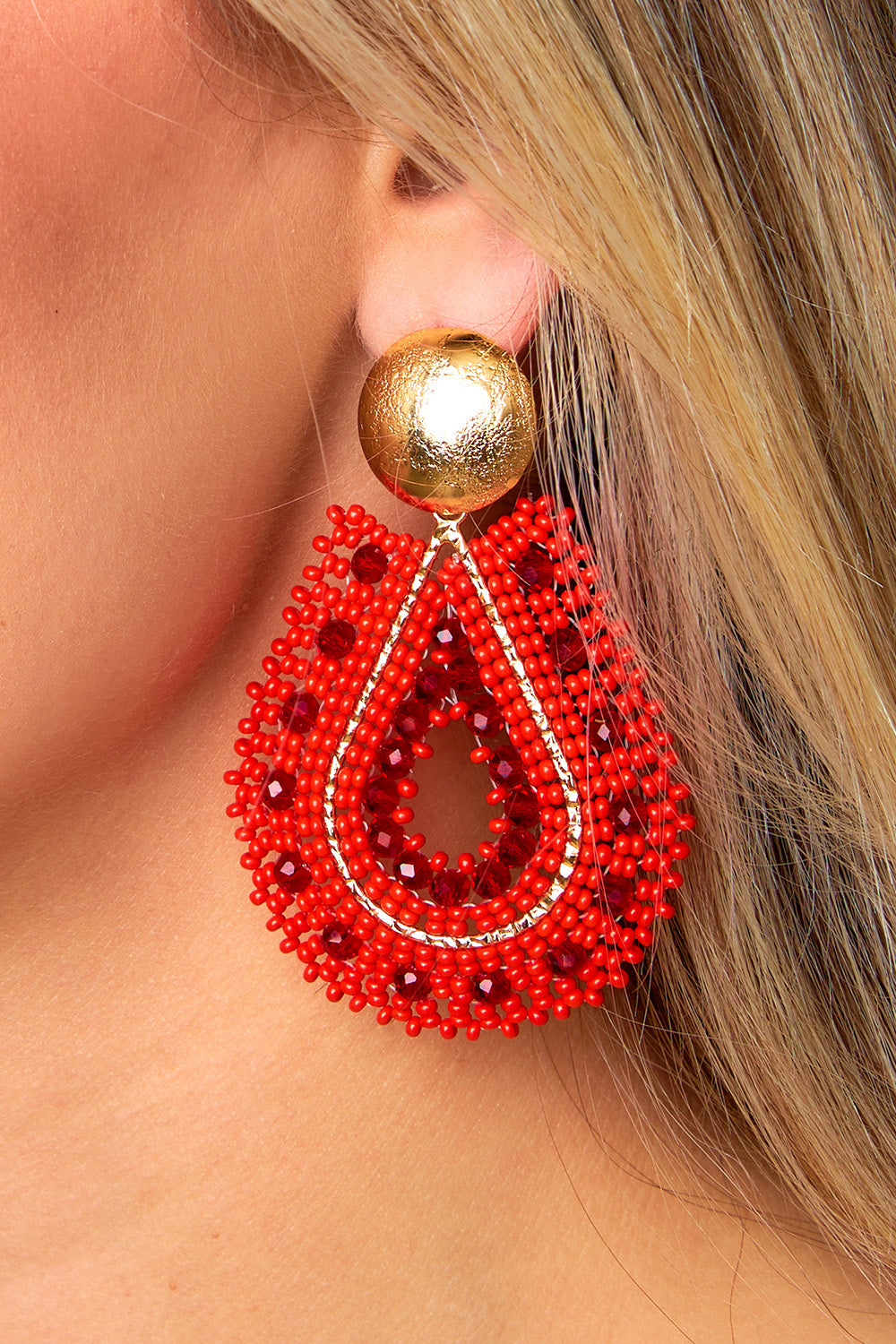 red chanel bottle earrings