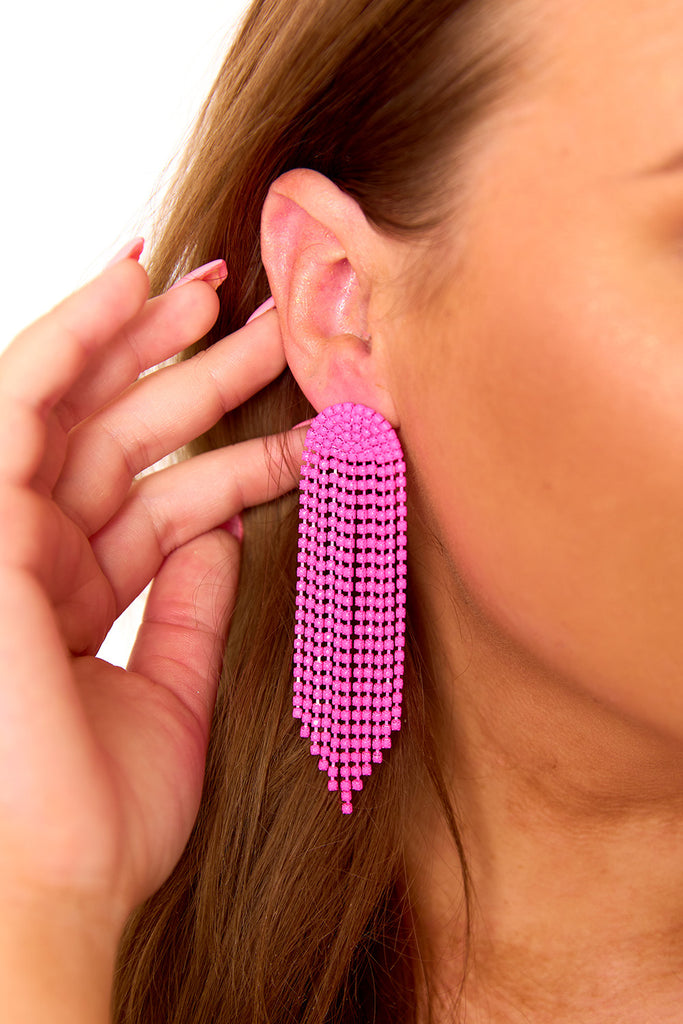 Jelly Statement Earrings - Neon Pink