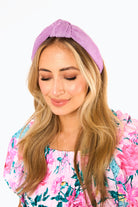 Lillian Knotted Terry Cloth Headband - Lilac