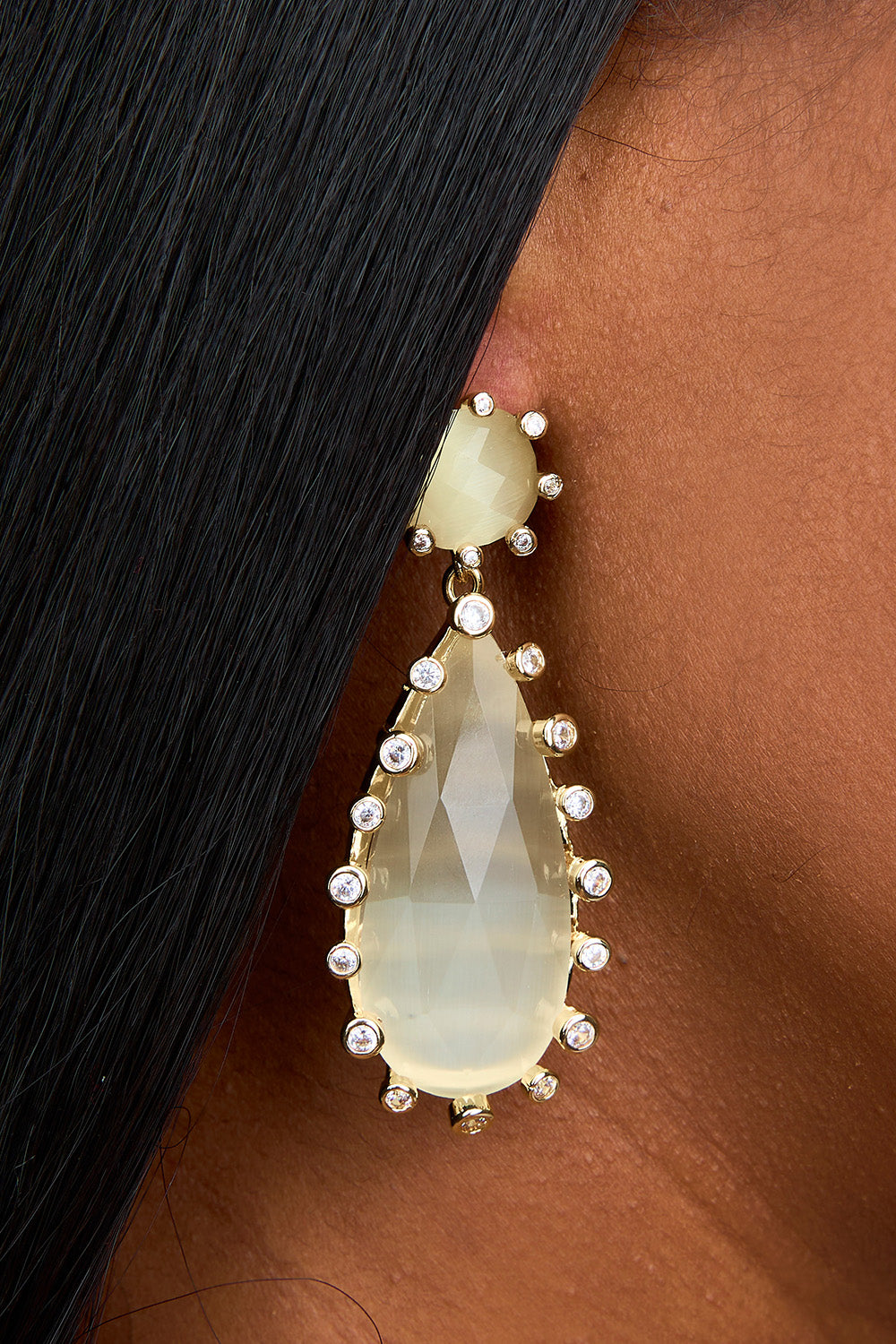 Cream statement earrings store
