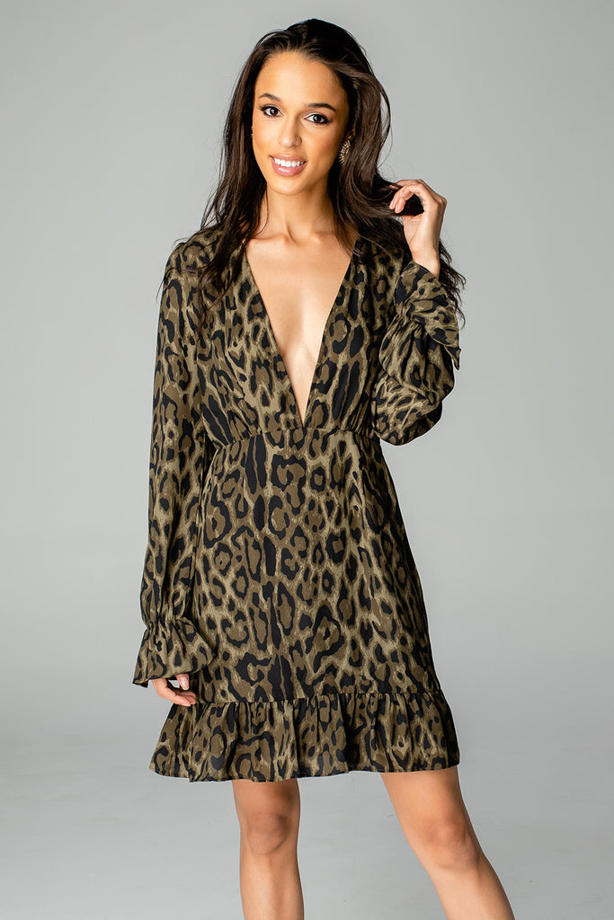 BuddyLove Alicia V-Neck Dress - Bearcat