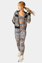 BuddyLove Vonn Elastic Long Sleeve Zip Up Jacket - Cheetah