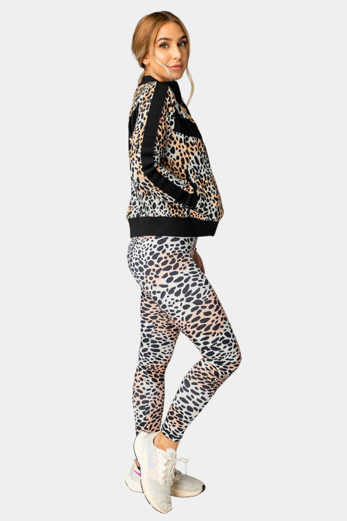 BuddyLove Vonn Elastic Long Sleeve Zip Up Jacket - Cheetah
