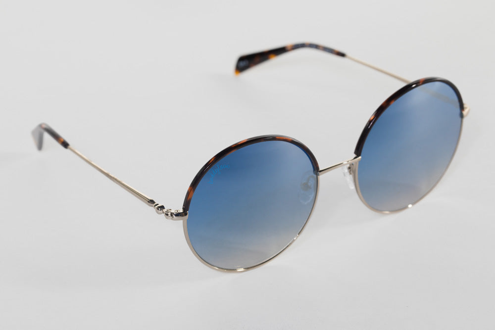 BuddyLove Farrah Round Metal Sunglasses - Blue