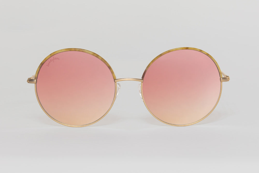 BuddyLove Farrah Round Metal Sunglasses - Pink,Pink