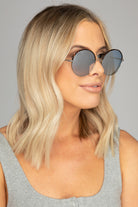 BuddyLove Farrah Round Metal Sunglasses - Blue