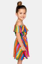 BuddyLove Ainsley Girl's Top and Skirt Set - Rainbow Bright