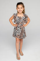 BuddyLove Kids Shiloh Flutter Sleeve Dress - Cheetah