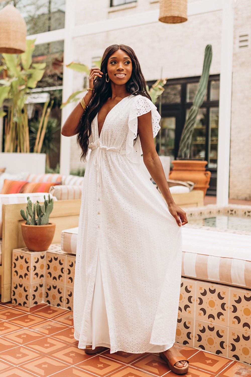 White eyelet maxi Clearance