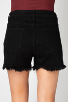 BuddyLove Sheriff Distressed High-Waisted Denim Shorts - Black