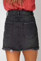 BuddyLove Sharon Distressed Denim Mini Skirt - Grey