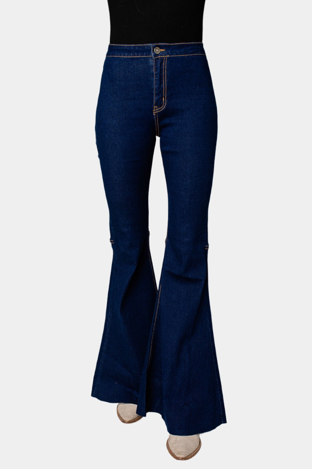 Buy Friends Like These Blue High Waist Pocket Flare Jeans from the