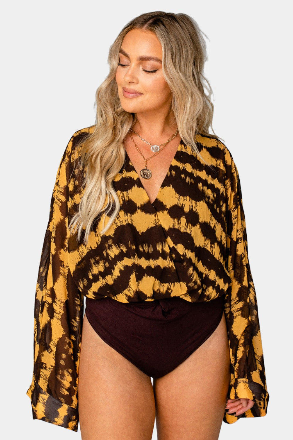 BuddyLove Ariana Kimono Sleeve Bodysuit - Radioactive