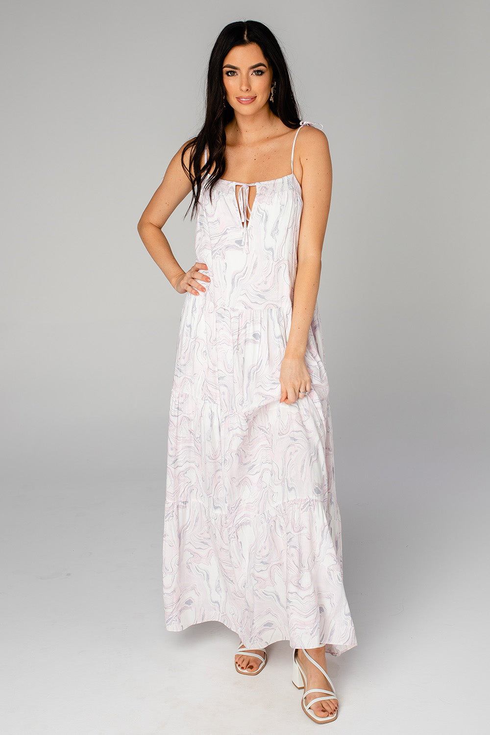 White tie shoulder maxi dress Clearance