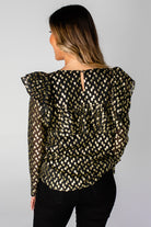 BuddyLove Prairie Ruffle Long Sleeve Top - Coins