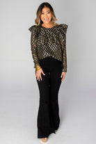 BuddyLove Prairie Ruffle Long Sleeve Top - Coins