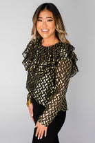 BuddyLove Prairie Ruffle Long Sleeve Top - Coins