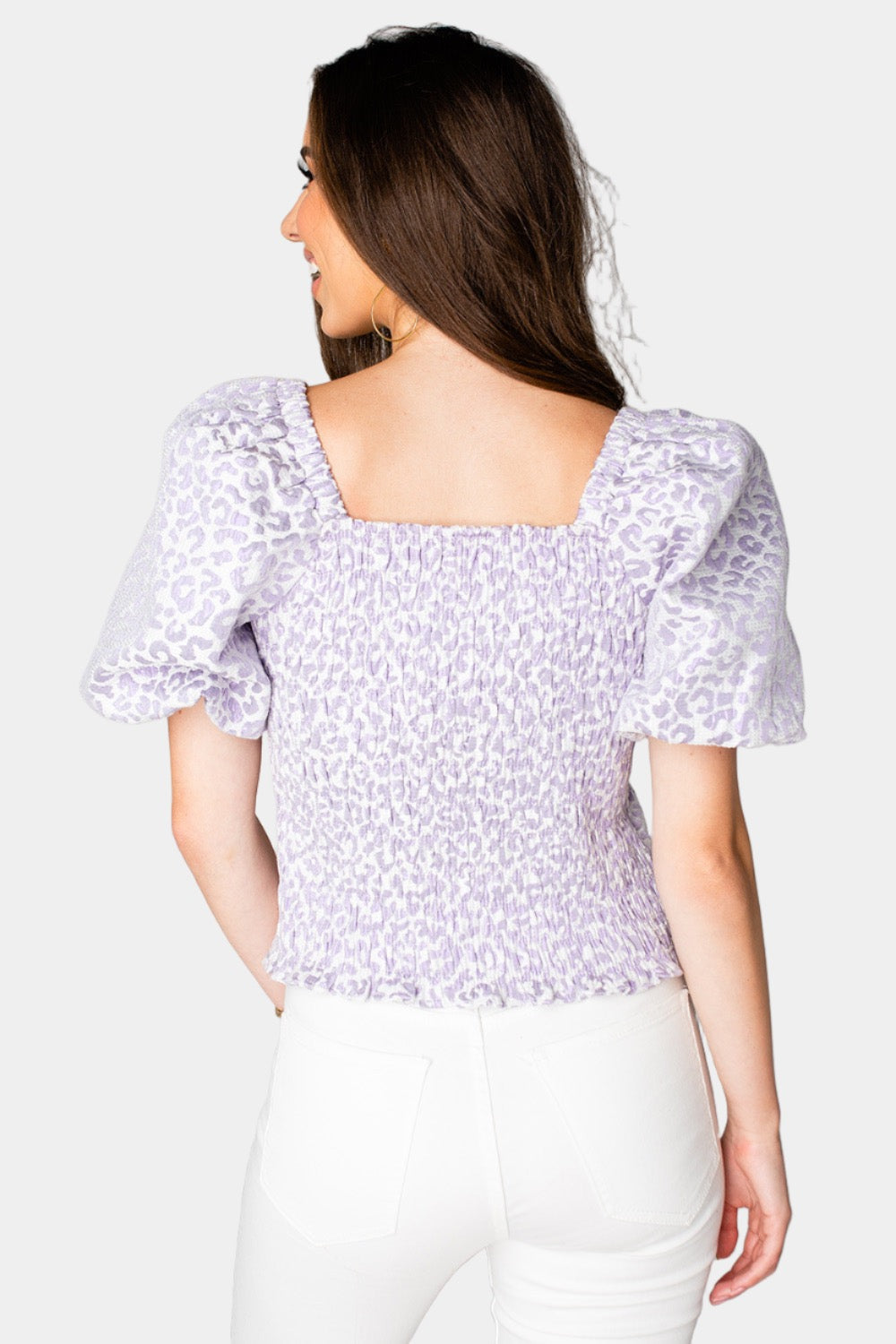 BuddyLove Billie Smocked Puff Sleeve Top - Lavender Field