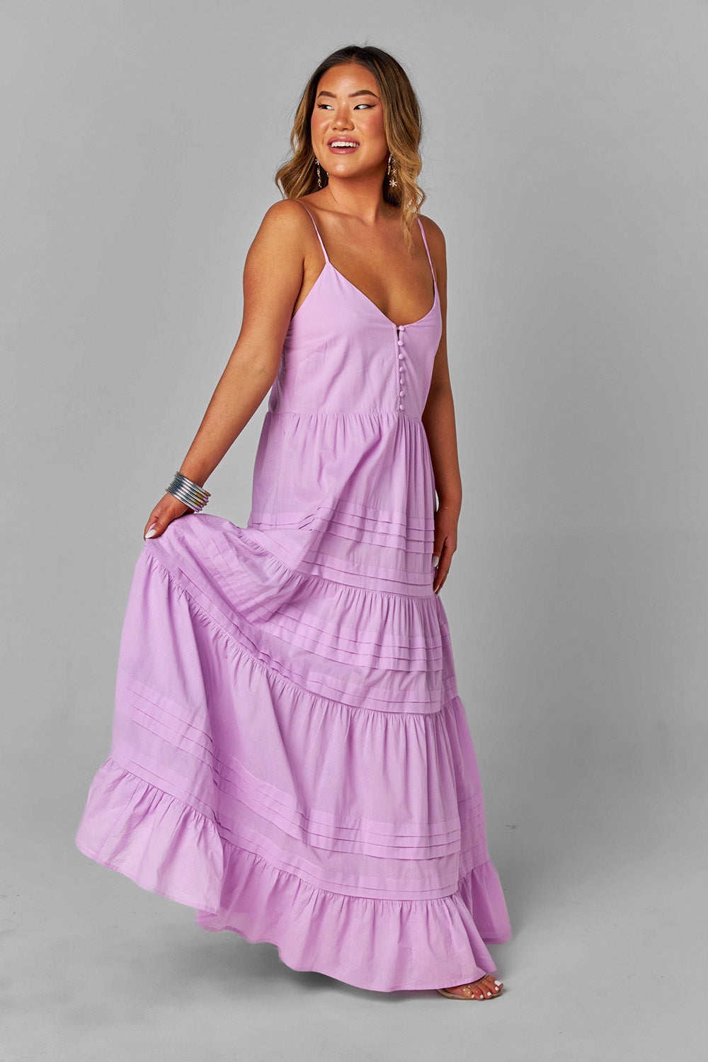 BuddyLove Jaxon Tiered Maxi Dress - Lavender