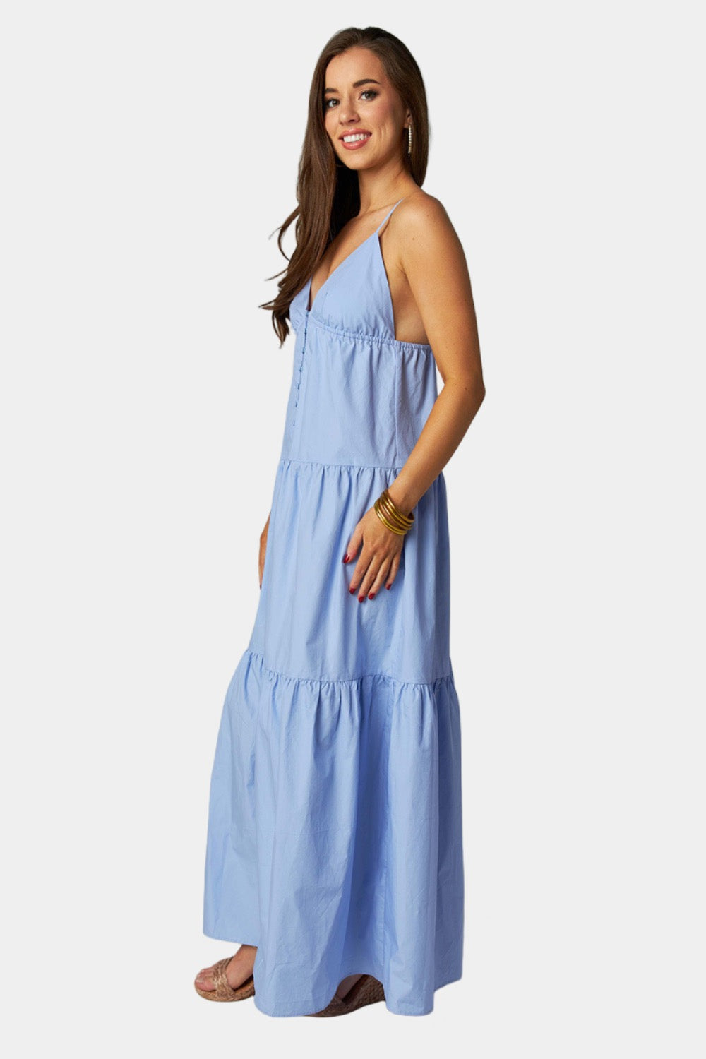 BuddyLove Kenna Tiered Maxi Dress - Blue