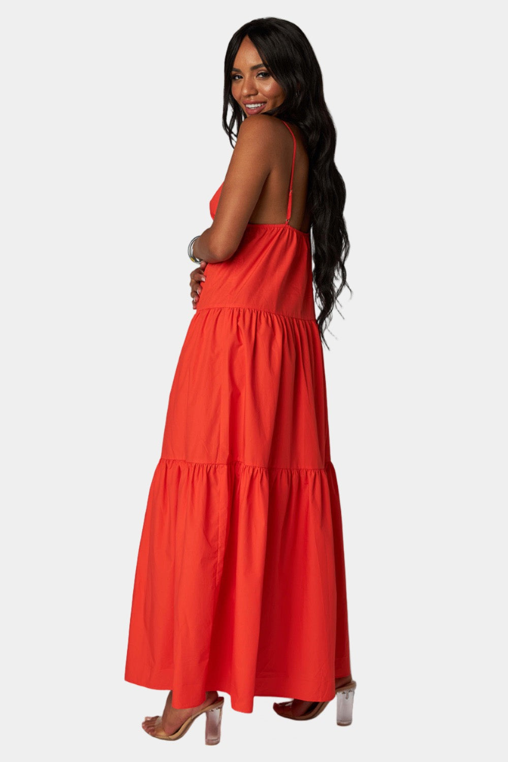 BuddyLove Kenna Tiered Maxi Dress - Tangerine